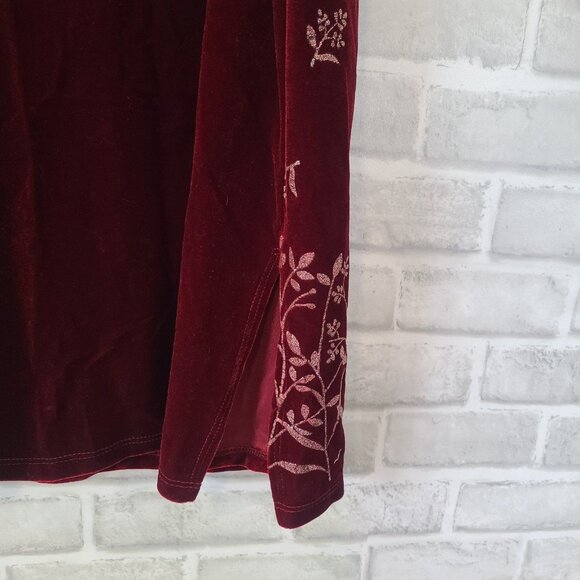 Vintage Mine Red Velvet Y2K Tank Dress Made in USA Embossed Party Sexy 2XL - Picture 9 of 9